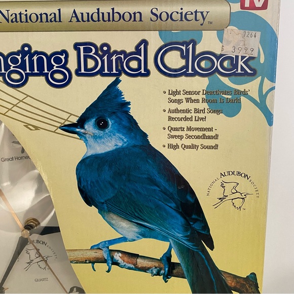 National Audubon Society Singing Bird Clock Working (TeleBrands Version) Cottage - Picture 3 of 13